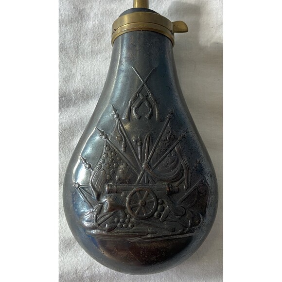 Unbranded Other - Antique Nineteenth Century Brass & Copper Black Powder Flask